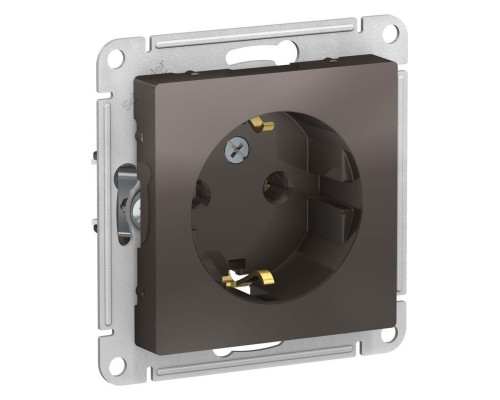 Розетка с заземлением без шторок Schneider Electric AtlasDesign ATN000643 Мокко - ATN000643