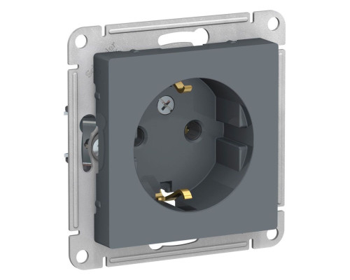 Розетка с заземлением без шторок Schneider Electric AtlasDesign ATN000743 Грифель - ATN000743