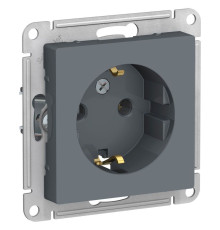 Розетка с заземлением без шторок Schneider Electric AtlasDesign ATN000743 Грифель - ATN000743