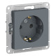 Розетка с заземлением без шторок Schneider Electric AtlasDesign ATN000743 Грифель - ATN000743