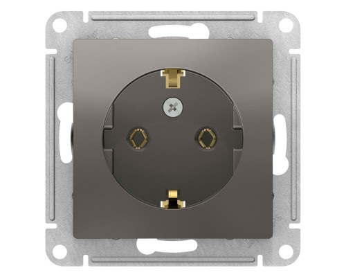 Розетка с заземлением без шторок Schneider Electric AtlasDesign ATN000943 Сталь - ATN000943