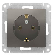 Розетка с заземлением без шторок Schneider Electric AtlasDesign ATN000943 Сталь - ATN000943
