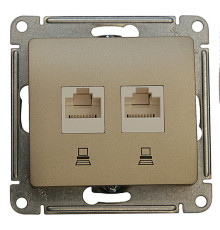 GSL000485KK Розетка комп.двойная RJ45+RJ45, Титан - GSL000485KK