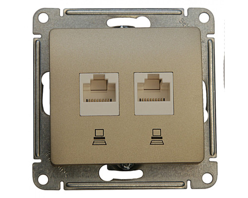 GSL000485KK Розетка комп.двойная RJ45+RJ45, Титан - GSL000485KK