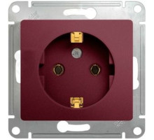 GSL001143 GLOSSA РОЗЕТКА с заземлением, 16А, 250В, механизм, БАКЛАЖАНОВЫЙ - GSL001143