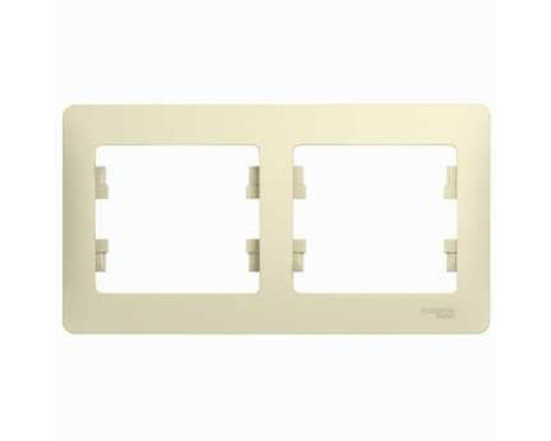 Рамка на 2 поста горизонтальная Schneider Electric Glossa GSL000202 Бежевый - GSL000202