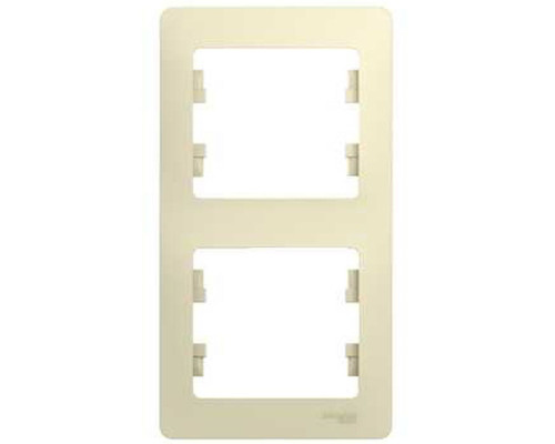 Рамка на 2 поста вертикальная Schneider Electric Glossa GSL000206 Бежевый - GSL000206