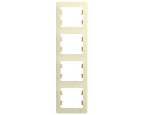 Рамка на 4 поста вертикальная Schneider Electric Glossa GSL000208 Бежевый - GSL000208