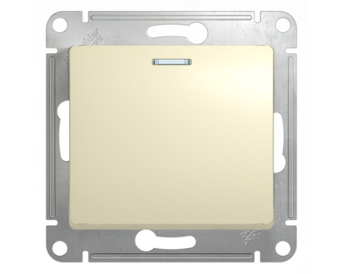 Выключатель 1-клавишный с подсветкой Schneider Electric Glossa GSL000213 Бежевый - GSL000213