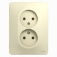 Розетка 2-местная, без заземления без шторок с рамкой Schneider Electric Glossa GSL000220 Бежевый -