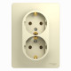 Розетка 2-местная, с заземлением без шторок с рамкой Schneider Electric Glossa GSL000224 Бежевый - G