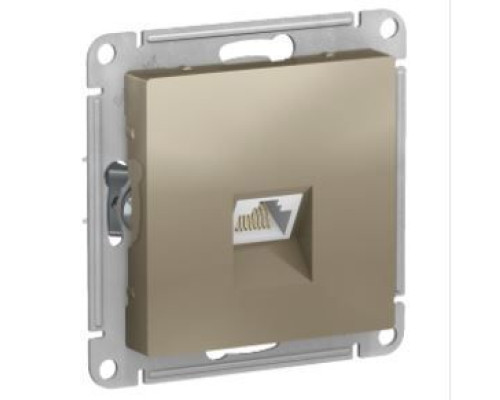ATN000586 ATLASDESIGN РОЗЕТКА компьютерная RJ45, кат. 6A, механизм, ШАМПАНЬ - ATN000586