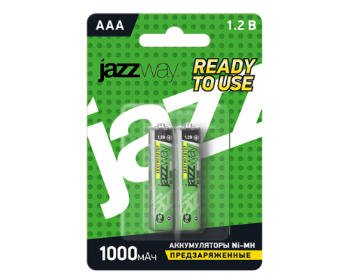 AAA 2шт 1000mAh NI-MH предзаряженные BL-2 JAZZway