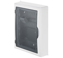 Щит навесной ECO BOX мультимед, TS35+1x МП перф.118x270mm, дымчатая пласт. дверь, белый RAL9003, 434
