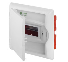 Щит встраив. ECO BOX 1x6M, N/PE 2x 2x16+3x10mm2, белая пласт. дверь, белый RAL9003, 240x270x106mm, I