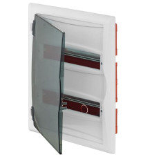 Щит встраив. ECO BOX 2x12M, N/PE 3x 2x16+7x10mm2, дымчатая пласт. дверь, белый RAL9003, 430x350x95mm