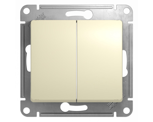 Выключатель 2-клавишный Schneider Electric Glossa GSL000251 Бежевый - GSL000251
