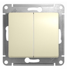 Выключатель 2-клавишный Schneider Electric Glossa GSL000251 Бежевый - GSL000251