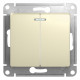 Выключатель 2-клавишный, с подсветкой Schneider Electric Glossa GSL000253 Бежевый - GSL000253