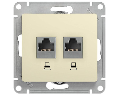 Розетка телефонная + компьютерная Schneider Electric Glossa GSL000285 Бежевый - GSL000285