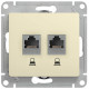 Розетка телефонная + компьютерная Schneider Electric Glossa GSL000285 Бежевый - GSL000285