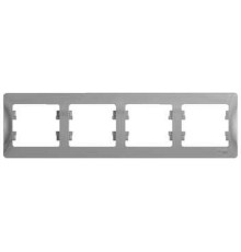 Рамка на 4 поста горизонтальная Schneider Electric Glossa GSL000304 Алюминий - GSL000304