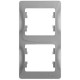 Рамка на 2 поста вертикальная Schneider Electric Glossa GSL000306 Алюминий - GSL000306