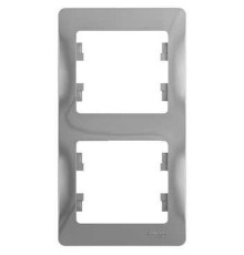 Рамка на 2 поста вертикальная Schneider Electric Glossa GSL000306 Алюминий - GSL000306