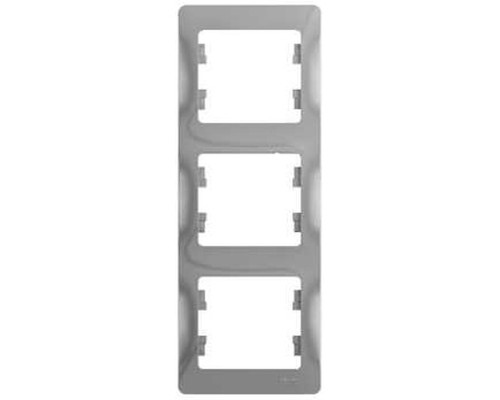 Рамка на 3 поста вертикальная Schneider Electric Glossa GSL000307 Алюминий - GSL000307