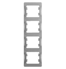Рамка на 4 поста вертикальная Schneider Electric Glossa GSL000308 Алюминий - GSL000308