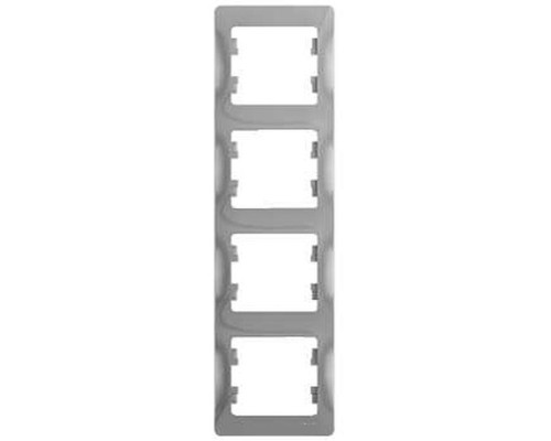 Рамка на 4 поста вертикальная Schneider Electric Glossa GSL000308 Алюминий - GSL000308