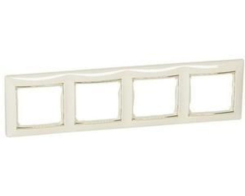 Valena - Рамка 4 поста верт/гориз, слоновая кость/золото | арт.774154
