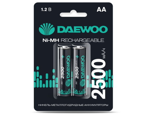 AA 2шт DAEWOO (2500mAh) Ni-MH BL-2