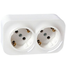 Розетка 2x2P+E нем. стд. (белый) Quteo