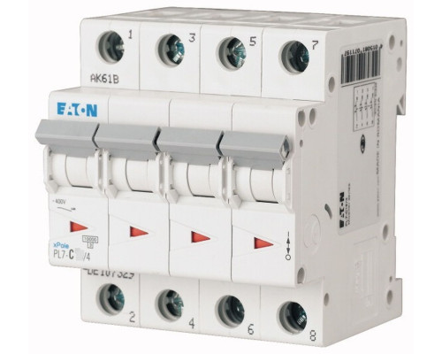Авт. выключатель PL7-C10/4, 4P, 10A, хар-ка C, 10kA, 4M