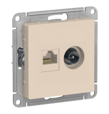 Розетка двойная TV+RJ45 Schneider Electric AtlasDesign ATN000289 Бежевый - ATN000289