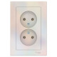 Розетка двойная без заземления с рамкой Schneider Electric AtlasDesign ATN000420 Жемчуг - ATN000420