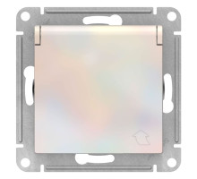Розетка с заземлением со шторками с крышкой Schneider Electric AtlasDesign ATN000446 Жемчуг - ATN000