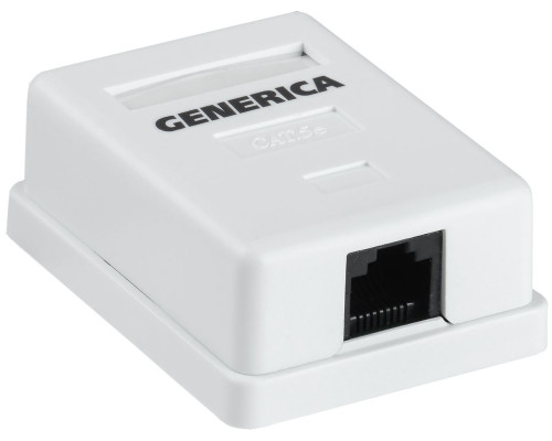 Розетка информационная настенная RJ45 кат.5E UTP 1 порт GENERICA - CS2-1C5EU-12-G
