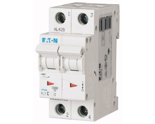 Авт. выключатель PL7-D40/2, 2P, 40A, хар-ка D, 10kA, 2M