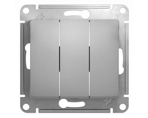 Выключатель 3-клавишный Schneider Electric Glossa GSL000331 Алюминий - GSL000331