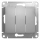Выключатель 3-клавишный Schneider Electric Glossa GSL000331 Алюминий - GSL000331