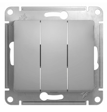 Выключатель 3-клавишный Schneider Electric Glossa GSL000331 Алюминий - GSL000331