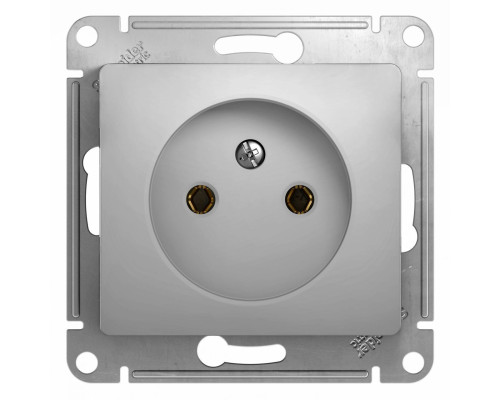 Розетка без заземления без шторок Schneider Electric Glossa GSL000341 Алюминий - GSL000341