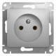 Розетка без заземления без шторок Schneider Electric Glossa GSL000341 Алюминий - GSL000341