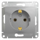 Розетка с заземлением без шторок Schneider Electric Glossa GSL000343 Алюминий - GSL000343