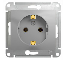 Розетка с заземлением без шторок Schneider Electric Glossa GSL000343 Алюминий - GSL000343