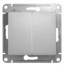 Выключатель  2-клавишный Schneider Electric Glossa GSL000351 Алюминий - GSL000351