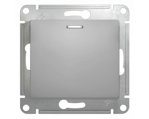 Переключатель 1-клавишный с подсветкой Schneider Electric Glossa GSL000363 Алюминий - GSL000363