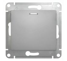 Переключатель 1-клавишный с подсветкой Schneider Electric Glossa GSL000363 Алюминий - GSL000363